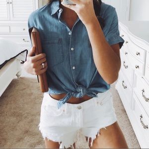 Button up chambray tee